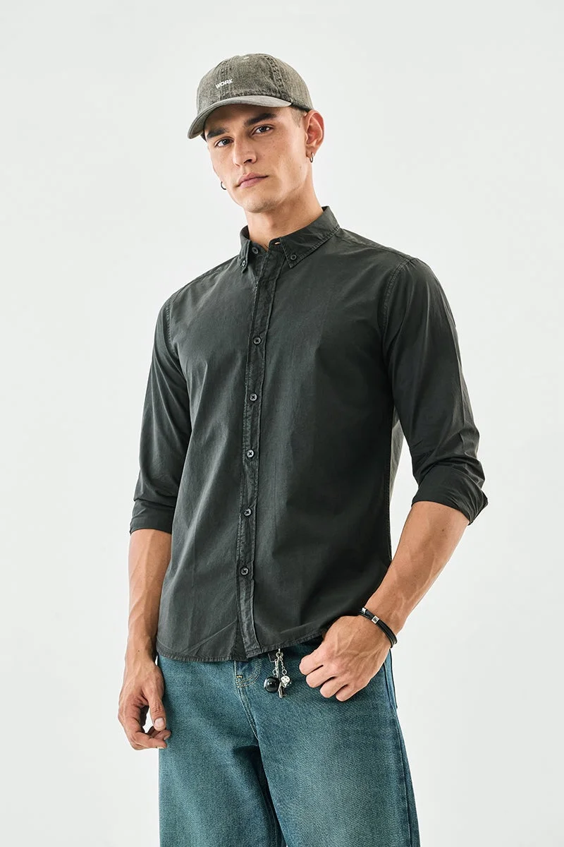 SNITCH Overdyed Poplin Slim Fit Shirt