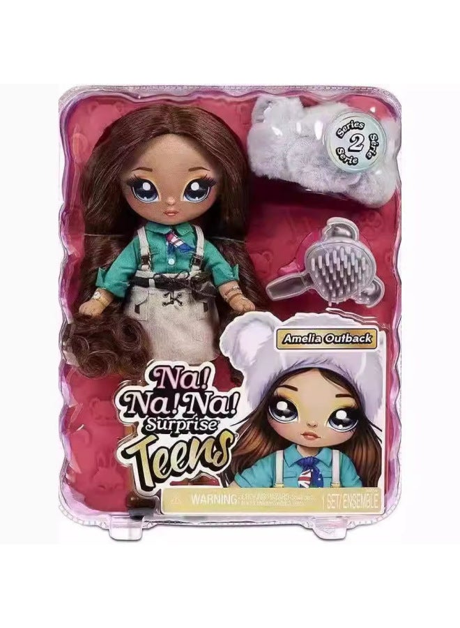 Surprise Doll Cute Girl Nana NANANA Pombu Children Dress Up Rag Doll Play Home Toy-Color:Orange-Height:18  - Image 3