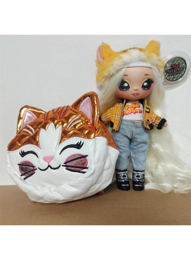 Surprise Doll Cute Girl Nana NANANA Pombu Children Dress Up Rag Doll Play Home Toy-Color:Orange-Height:18  - Image 5