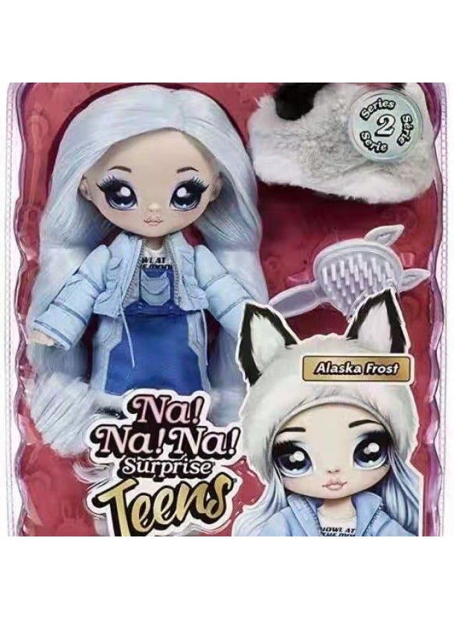 Surprise Doll Cute Girl Nana NANANA Pombu Children Dress Up Rag Doll Play Home Toy-Color:Orange-Height:18  - Image 2