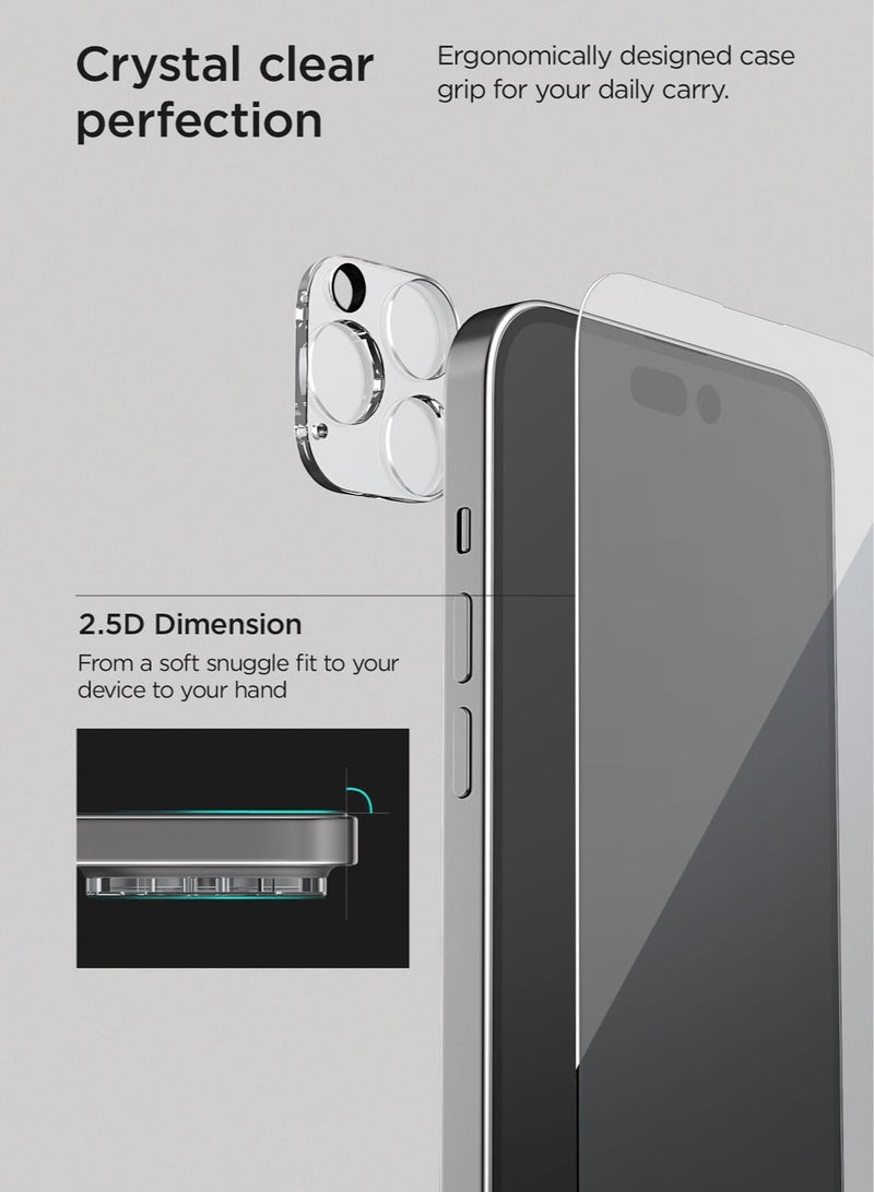 VRS Design Terra Guard Crystal iPhone 14 Pro Max Case Cover with Tempered Glass Screen Protector and Camera Lens Protector - Clear  - Image 5