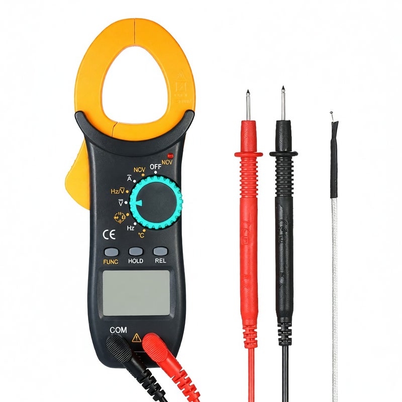NJTY Digital Clamp Meter 4000 Counts Auto Range Multimeter with NCV Test AC/DC Voltage AC Current Portable Handheld Multimeter LCD Diaplay Measuring Resistance Capacitance Frequency Continuity Diode - Image 1