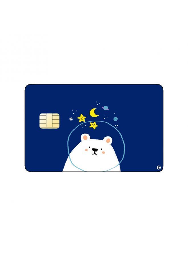 RKN PRINTED BANK CARD STICKER Cute White Bear Drawing - Image 1