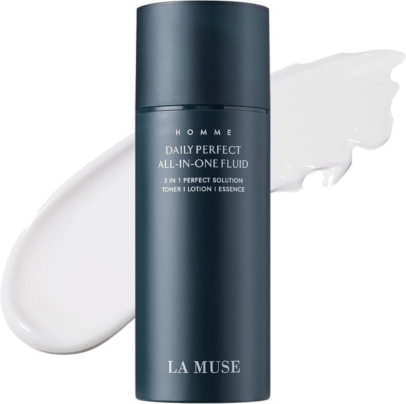 LA MUSE Homme Daily All-in-One Moisturizer for Men | Reduces Fine Lines with Niacinamide | Hydrating, Radiant Men's Facial Lotion | Lightweight, Non-Greasy After-Shave Lotion for Oily, Sensitive Skin