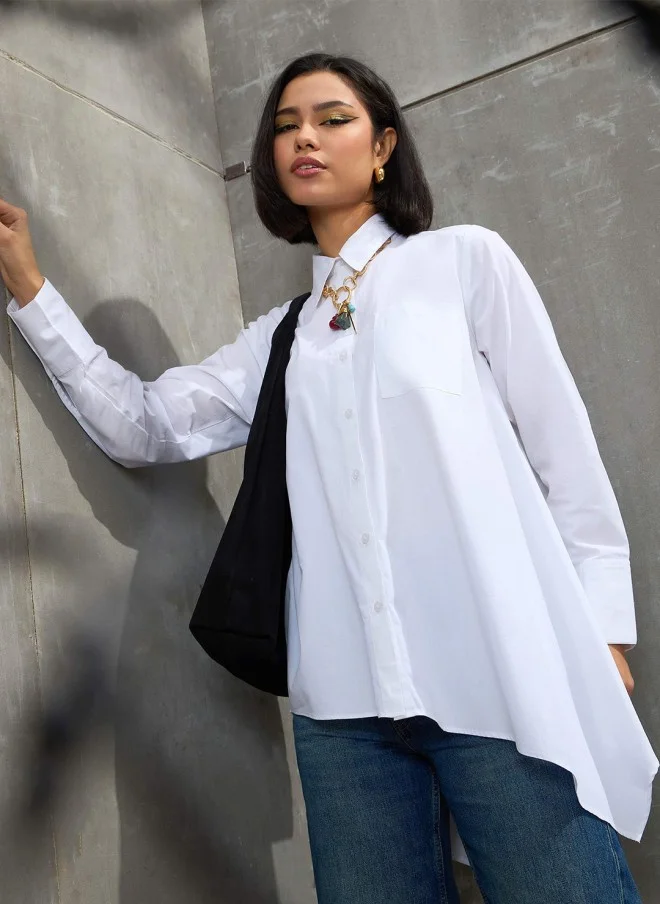 SASSAFRAS White Casual Shirt for Women