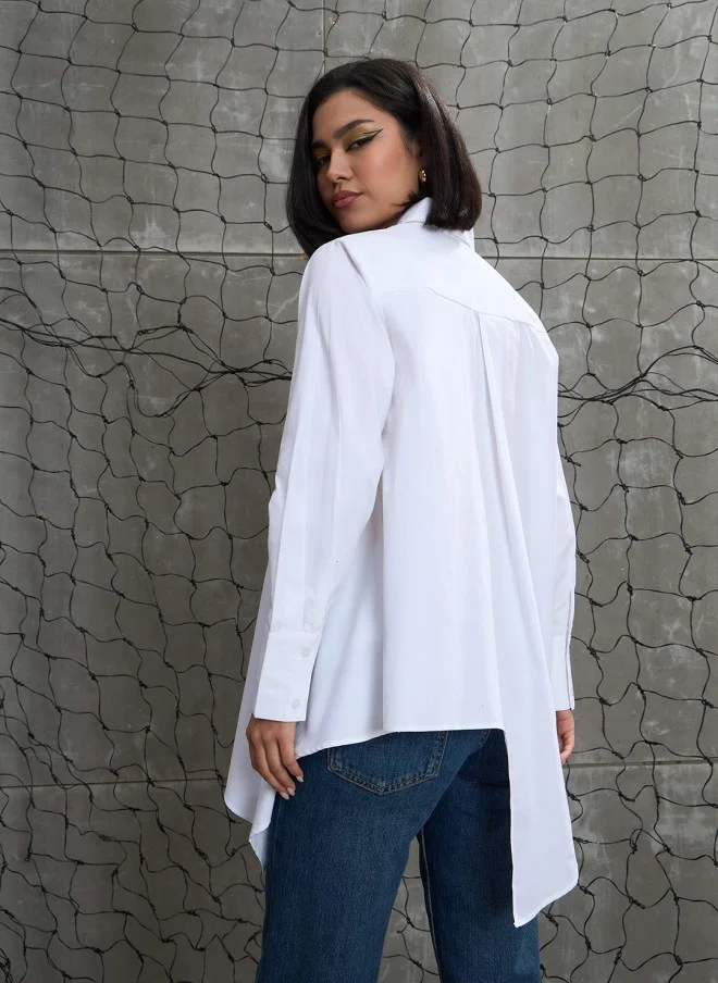 SASSAFRAS White Casual Shirt for Women