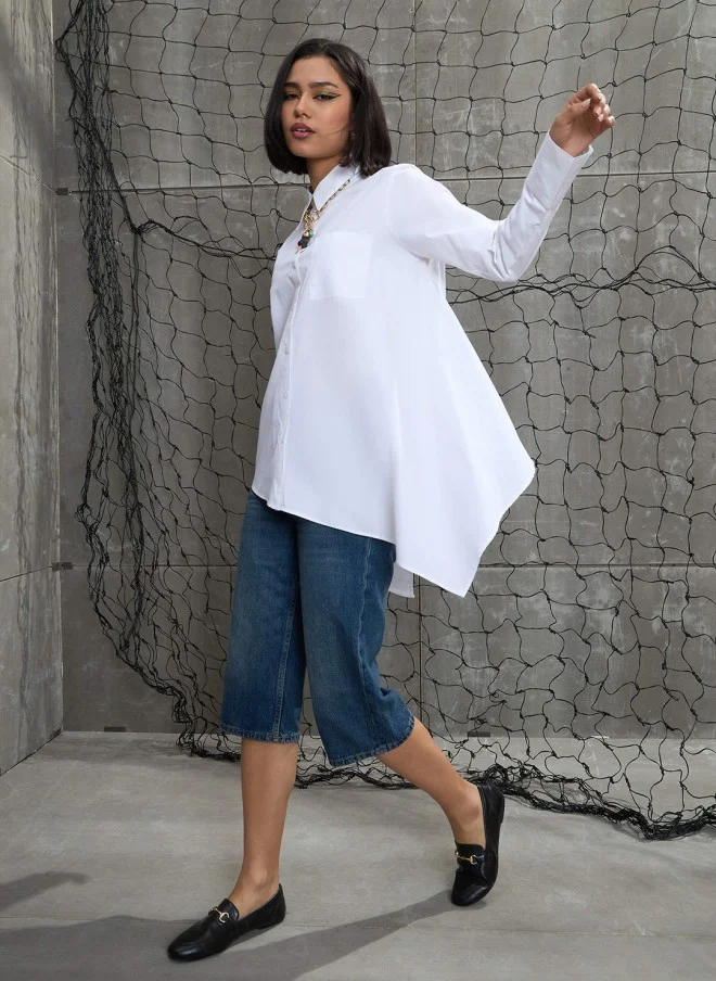 SASSAFRAS White Casual Shirt for Women