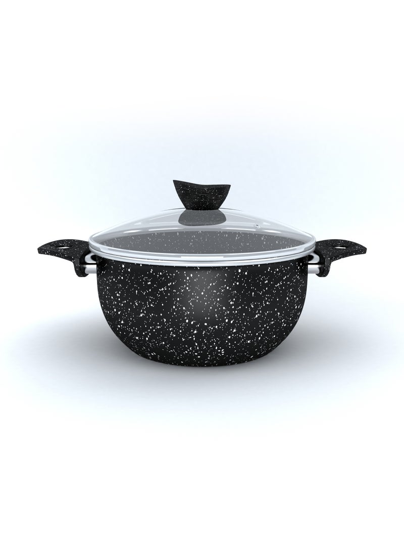 Lapis - لابيس طقم اواني طهي جرانيت اسود بغطاء زجاج 13 قطعة - Image 1
