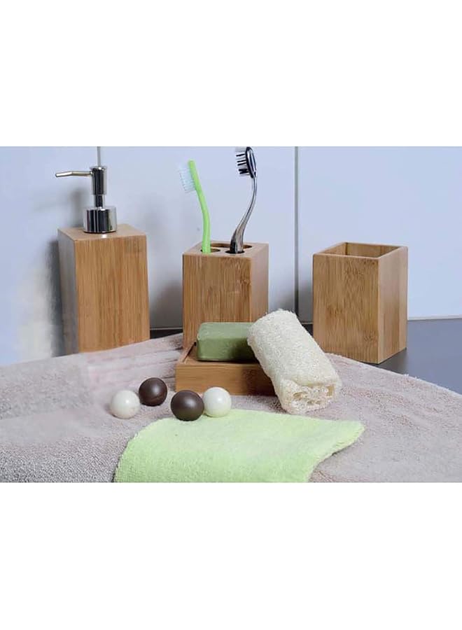 erorex Ecobio Bamboo Square Bathroom Toothbrush Holder 2.76 Inch L - Image 4