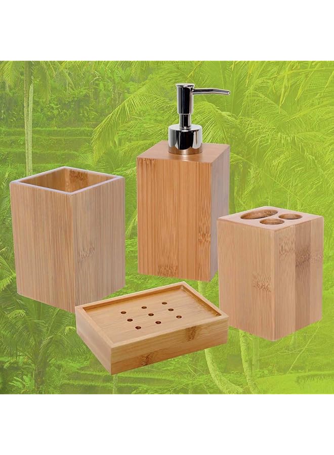 erorex Ecobio Bamboo Square Bathroom Toothbrush Holder 2.76 Inch L - Image 3