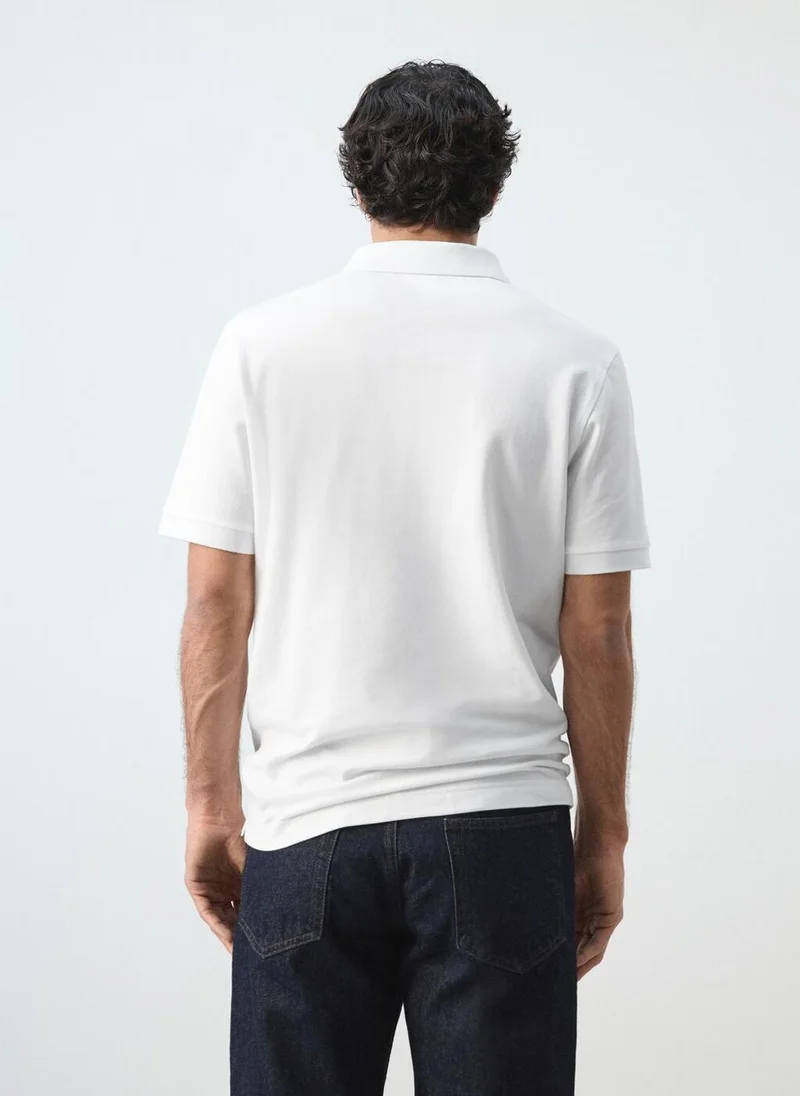Mango Man Regular-fit cotton piqué polo shirt