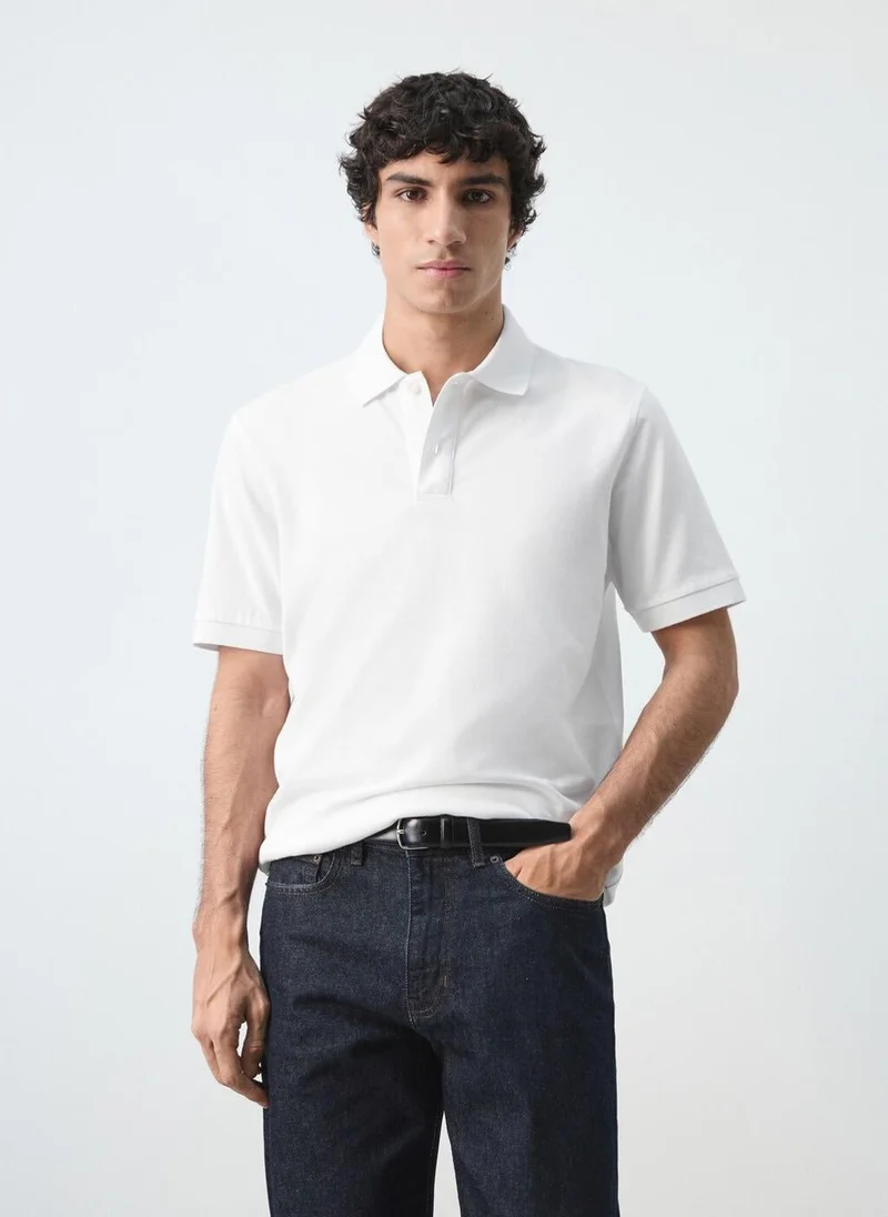 Mango Man Regular-fit cotton piqué polo shirt