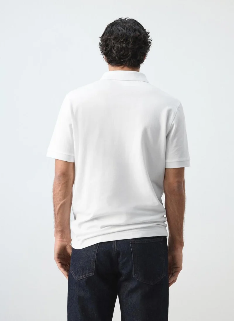 Mango Man Regular-fit cotton piqué polo shirt