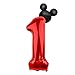 LEBERY 40 Inch Mouse Number 1 Balloon Black Red 1 Balloons for 1st Birthday Mini Mouse Head Balloon Red Giant Number One Balloons for Mouse Clubhouse Baby Shower Anniversary Supplies Decorations - Image 3