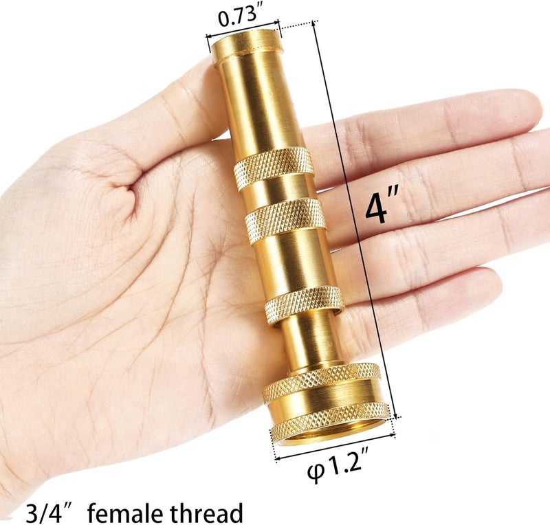 Sanpaint Solid Brass Heavy Duty Adjustable Twist Hose Nozzle Jet Sweeper Nozzle - Image 3