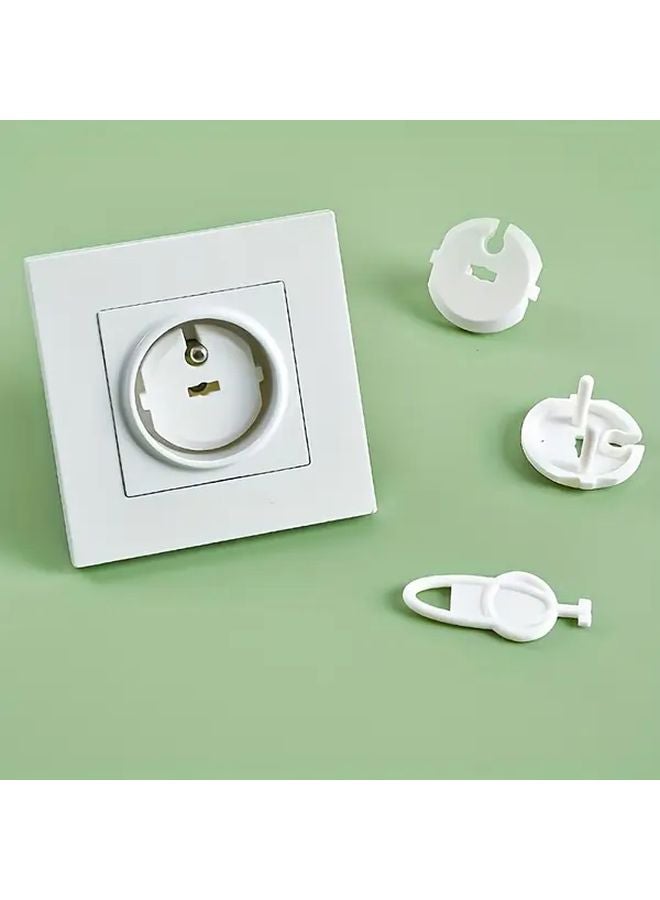9pcs European Style French Socket Outlet Protector Set With Key Safe Infant Power Protection Cover - Image 5