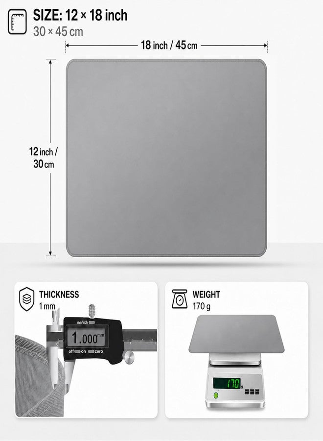 FLASLD Heat Resistant Mat for Air Fryer Site on, Fireproof Silicone Mats for Kitchen Counter, Countertop Protector, No-slip and Waterproof (Gray, 12"X18") - Image 3