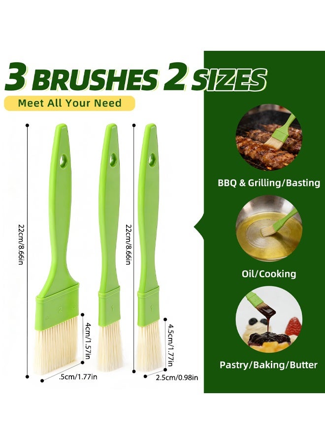 3 PCS Pastry Brush Set,  Basting Brushes For Cooking, Heat Resistant, Kitchen Brush For Oil, BBQ Grill, Butter Sauce, Baking, With Hang Hole Design - Image 2