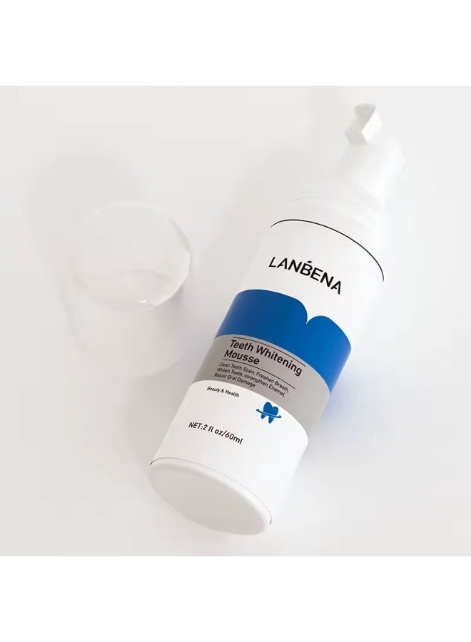 LANBENA 60ml Teeth Whitening  Mousse Remove Yellow Plaque Smoke Stains Oral Hygiene Toothpaste Teeth Cleaning Fresh Breath Tool - Image 5
