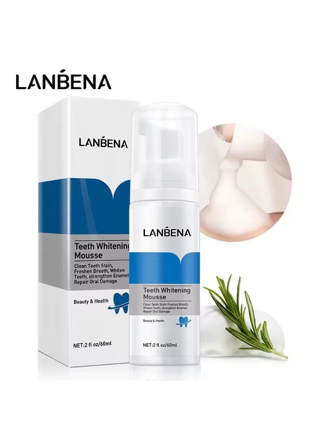 LANBENA 60ml Teeth Whitening  Mousse Remove Yellow Plaque Smoke Stains Oral Hygiene Toothpaste Teeth Cleaning Fresh Breath Tool - Image 1