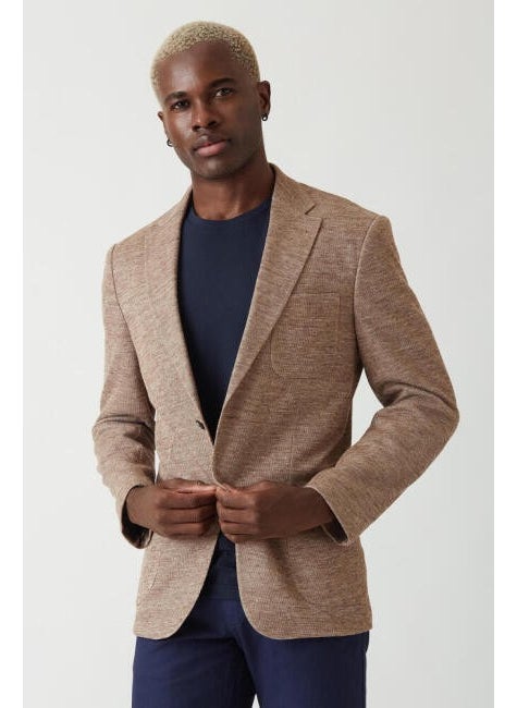 Bisse Men's 2 Button Double Slit Mono Collar Jacket BEIGE PCK22K22127_D07  - Image 1