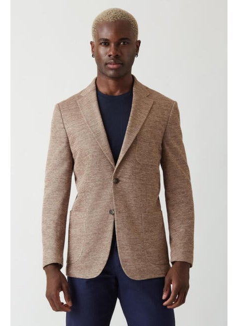 Bisse Men's 2 Button Double Slit Mono Collar Jacket BEIGE PCK22K22127_D07  - Image 3