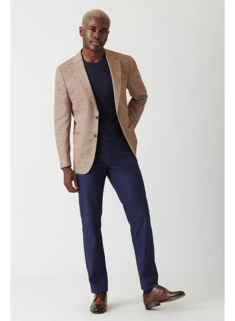 Bisse Men's 2 Button Double Slit Mono Collar Jacket BEIGE PCK22K22127_D07  - Image 4