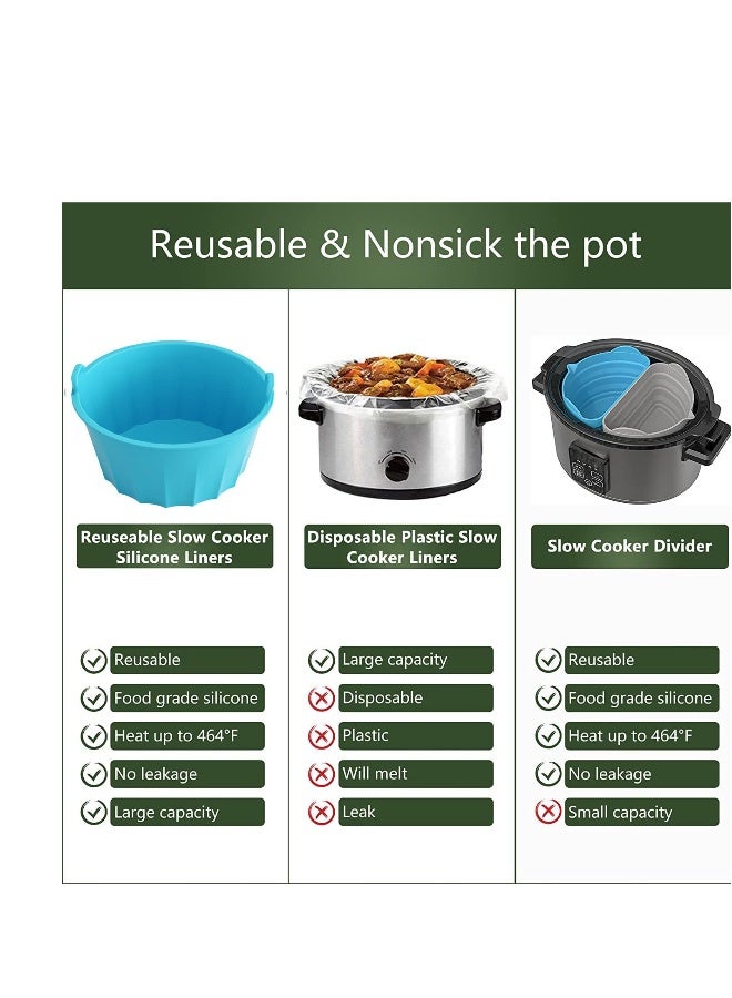 Slow Cooker Liner Silicone,Slow Cooker Liners fit Crock-Pot 6-8 Quart Oval Slow Cooker，Reusable & Leakproof Dishwasher Safe Cooking Liner for 6-8QT Crock Pot - Image 2