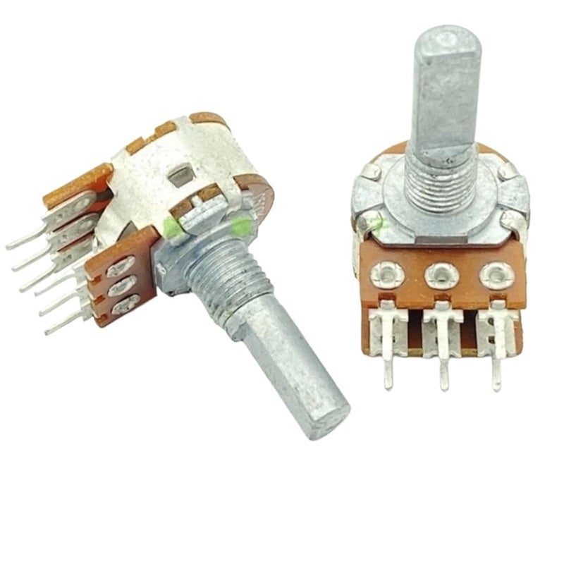 5Pcs/Lot 16 Type C500K 6-pin Dual Power Amplifier Speaker Timbre Volume Potentiometer 20mm Axis - Image 1