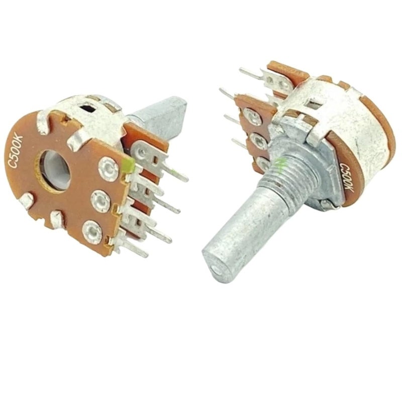 5Pcs/Lot 16 Type C500K 6-pin Dual Power Amplifier Speaker Timbre Volume Potentiometer 20mm Axis - Image 2