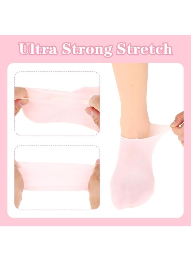 KOWVOWZ 3 أزواج من الجوارب السيليكونية، جوارب مرطبة، جوارب الألوفيرا للعناية بالقدمين للقدمين الجافة المتشققة، علاج سبا القدمين لإصلاح كعوب متشققة وتليين المسامير - Image 3