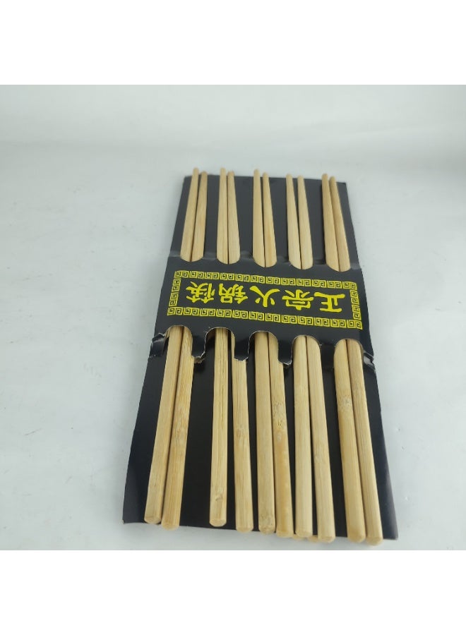 Bamboo Chopsticks 10 Pair Wooden Reusable Lightweight Durable Utensils for Beginners Sushi Noodles Fried Rice Traditional Cuisine - Image 1