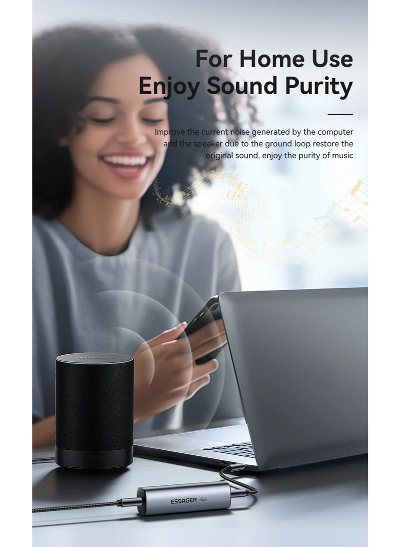 ESSAGER 3.5mm Aux audio noise filter, anti-interference ground loop noise isolator, eliminates noise in car audio systems and home stereo systems. - Image 4