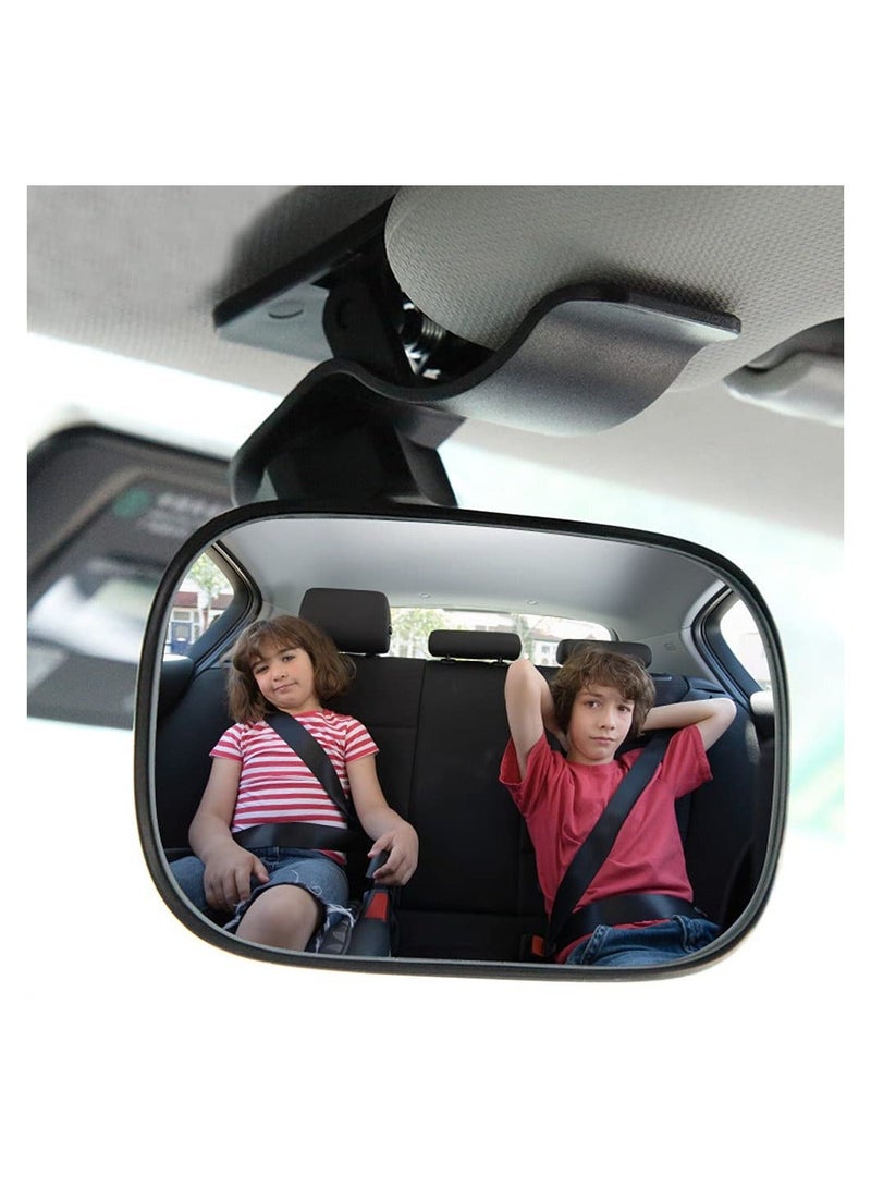 Car Rearview Mirror, Hd Interior Blind Spot Mirror, Observe Road Visual Blind Spot, 360-degree Rotating Adjustable Angle, Fixed on the Sun Visor, Observe Back Seat Baby - Image 1