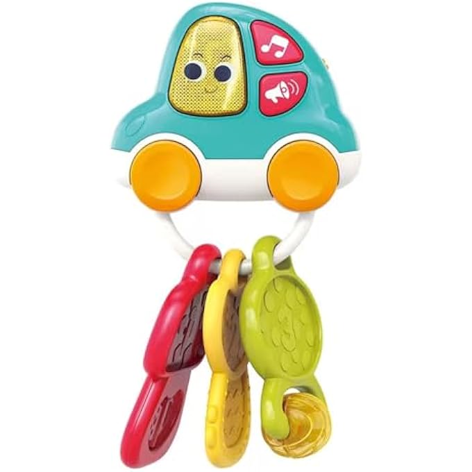 SMART MUSICAL CAR KEYCHAIN FOR BABY AGES 9+ MONTHS - BABY RATTLES LIGHTS UP KEY TODDLER BOY: EXCITING SOUNDS AND LIGHTS, SIMPLE TO USE, LIGHTWEIGHT CULTURAL ACTIVITIES, LEARNING FUN, SAFE - Image 1