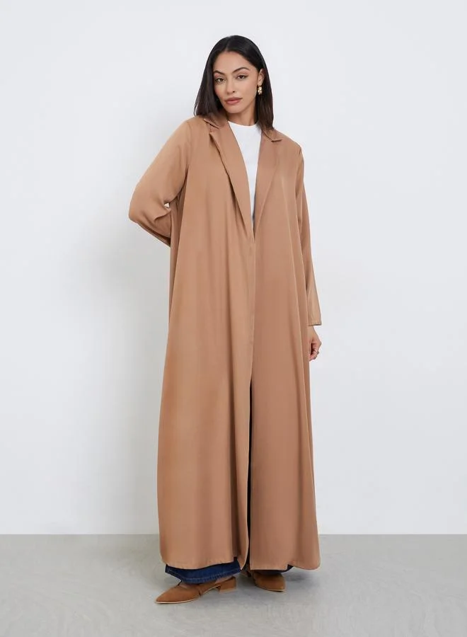 Amirah Beige Open Front Abaya
