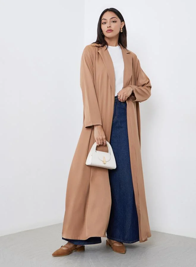 Beige Open Front Abaya