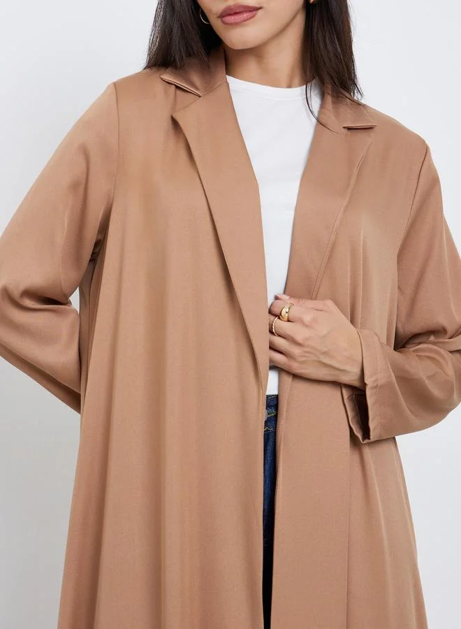 Amirah  Beige Open Front Abaya for Women | Best Price UAE