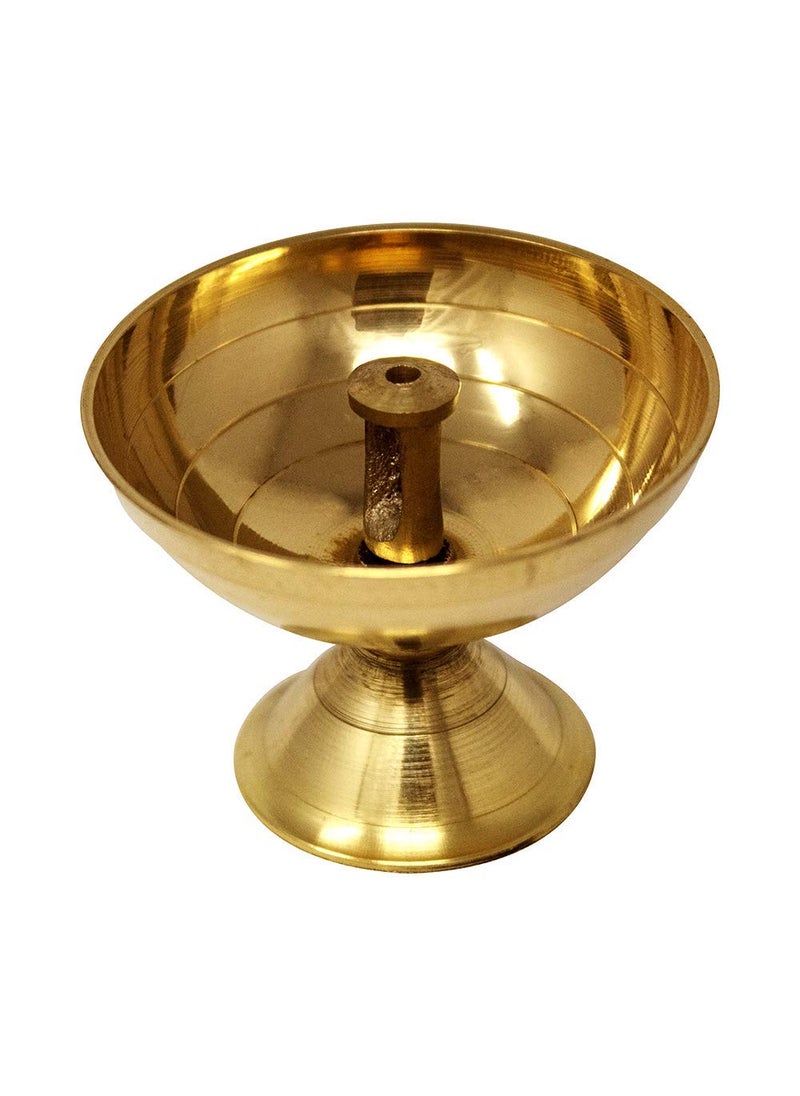 Tia Crafts Tia Crafts Akhand Diya Decorative Brass Diya Brass lamp Niranjan Diya for Pooja Plate Large  - Image 4