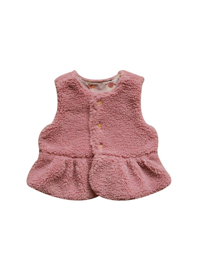 Girls' Fleece Vest Winter Style Girls' Reversible Plush Fleece Printed Cotton Vest
