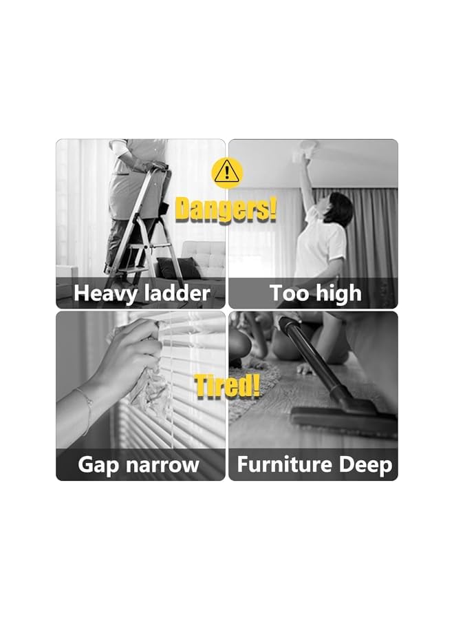 PROMASS Feather Duster,5 PCS Extendable Bendable Washable Cobweb Brush with Extension Pole Up to 100'', Long Feather Duster for Cleaning Ceiling Fan,High Ceiling,Furniture - Image 2