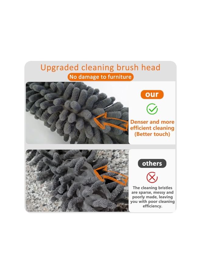 PROMASS Feather Duster,5 PCS Extendable Bendable Washable Cobweb Brush with Extension Pole Up to 100'', Long Feather Duster for Cleaning Ceiling Fan,High Ceiling,Furniture - Image 5