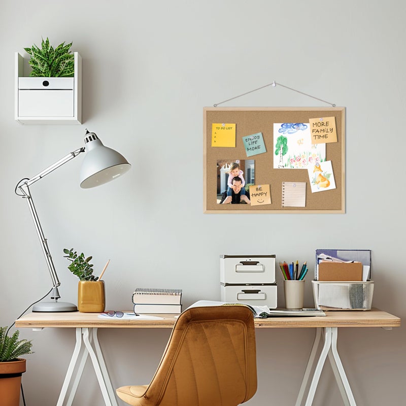 DAHAPYBOO Cork Board Bulletin Board,24x18 Cork Board for Office with Pin Oak Wood Boards,Message Board or Vision Board Decoration. - Image 4