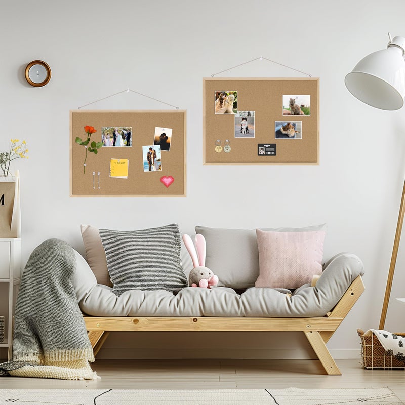 DAHAPYBOO Cork Board Bulletin Board,24x18 Cork Board for Office with Pin Oak Wood Boards,Message Board or Vision Board Decoration. - Image 5