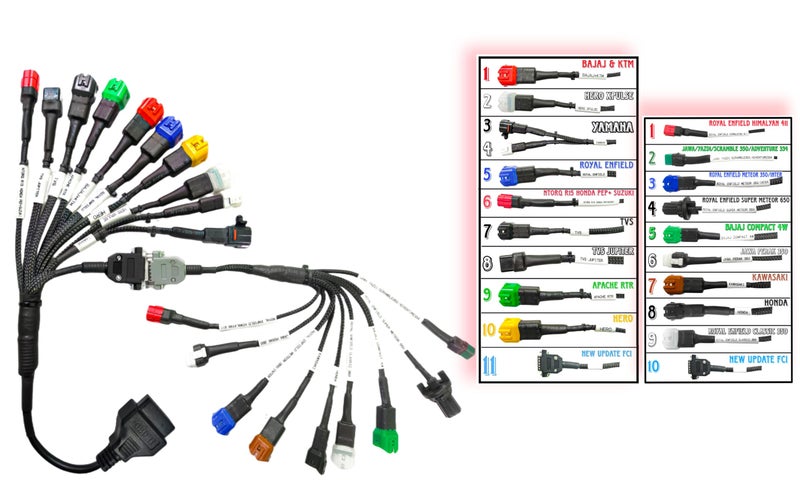 DANLITE TOOLS TECHNICIAN BS6-BS7 Bike Scanning Cable [21 COPLAR] with V519 OBD-II with Fast connectivity DC Voltage Tester Fule Pressure Gage Elm 327 Scanner Full Combo Kit… - Image 4