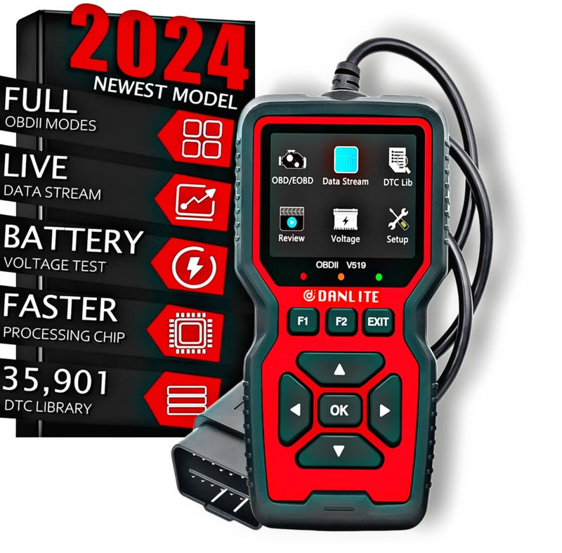 DANLITE TOOLS TECHNICIAN BS6-BS7 Bike Scanning Cable [21 COPLAR] with V519 OBD-II with Fast connectivity DC Voltage Tester Fule Pressure Gage Elm 327 Scanner Full Combo Kit… - Image 3