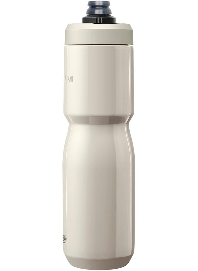 CAMELBAK - CamelBak Podium Steel Insulated Stainless Steel Bike Water Bottle – for Cycling, Fitness & Sports- Fits Most Bike Cages, 22oz - Stone - Image 1