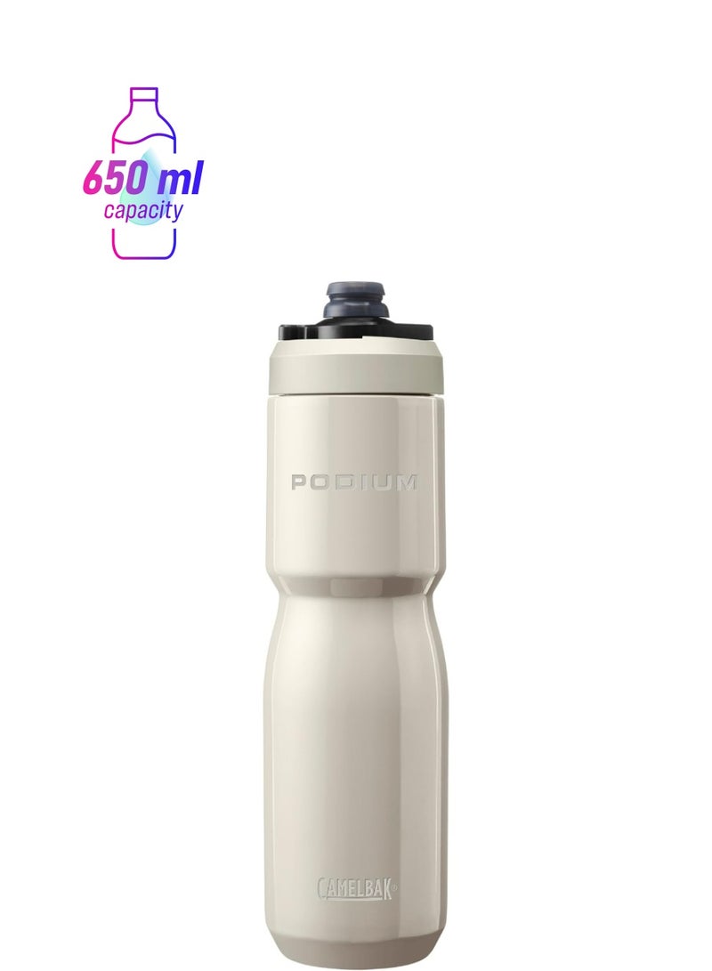 CAMELBAK زجاجة ماء دراجة كاملباك بوديوم ستيل المعزولة من الفولاذ المقاوم للصدأ – لركوب الدراجات، اللياقة البدنية والرياضة - تناسب معظم حوامل الدراجات، 22 أونصة - حجر - Image 1