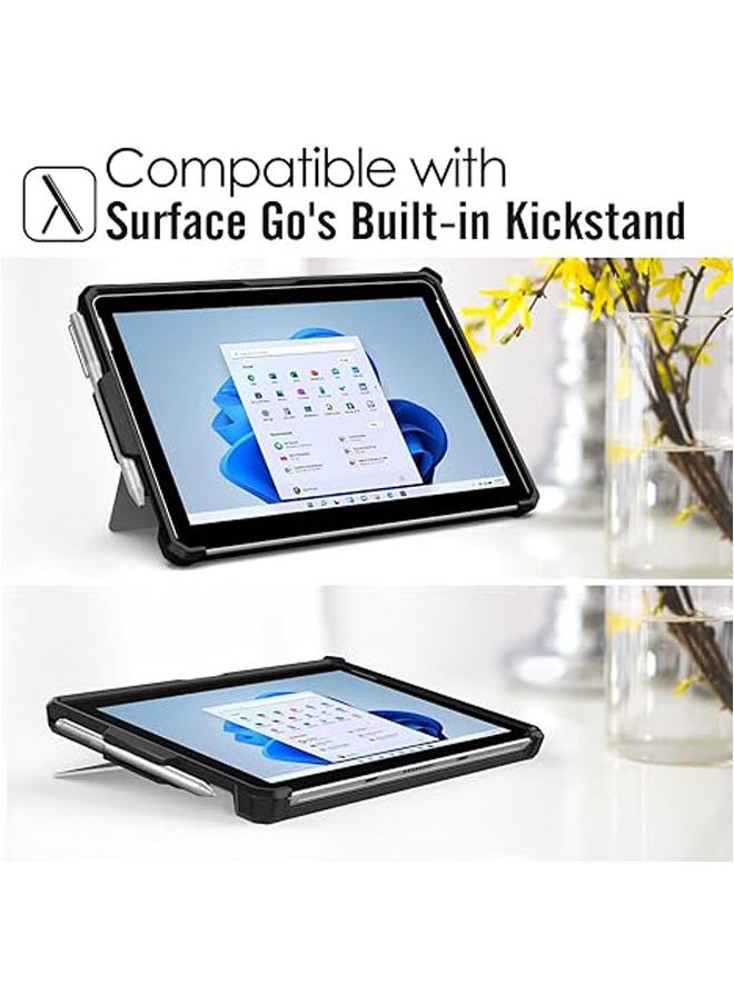 حافظة Microsoft Surface Go 4 / Surface Go 3 / Surface Go 2 / Surface Go الكل في واحد مع حامل قلم، حزام يد، نوع غطاء متوافق