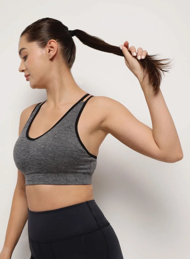 ZAECY High Intensity Sports Bra – Charcoal Grey Heather
